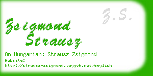 zsigmond strausz business card